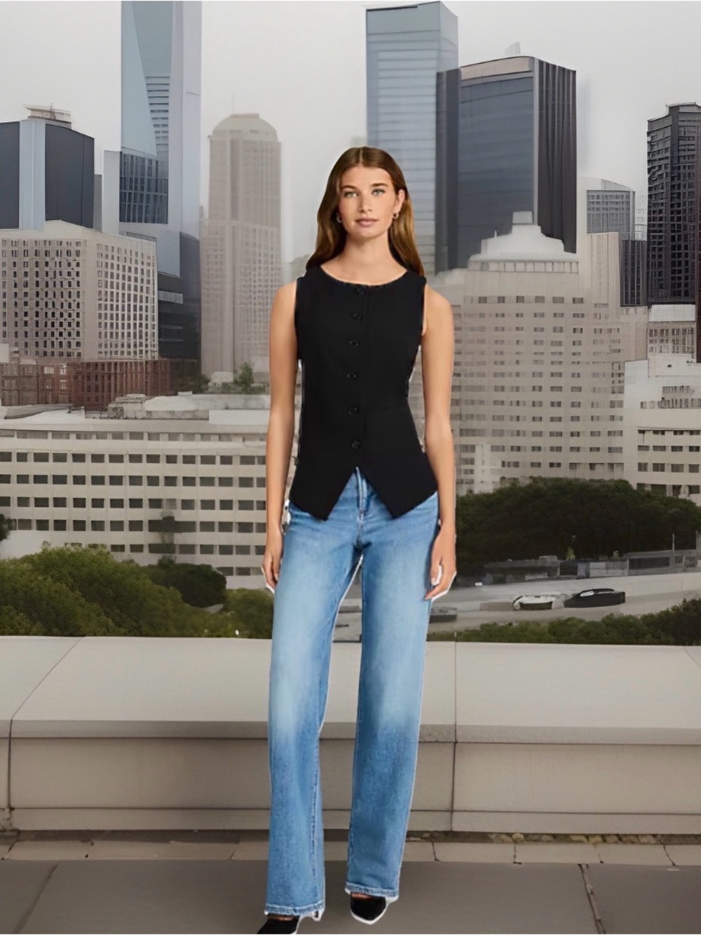 Express women’s size 6R relaxed straight low rise wide-leg jeans. New. No Tags.